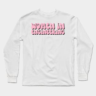 Pink & Black Groovy Women in Engineering Long Sleeve T-Shirt